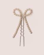 Pearl Bow Bun Pin - Image 3